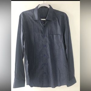 Louis Philippe Blue Long Sleeve Button Down Cotton Shirt 40 Cms